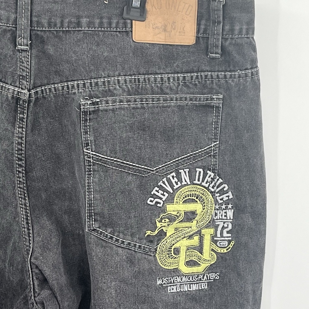 Ecko Unltd Marc Ecko Boot Cut Baggy Jeans Sz 44 Mens Embroidered Y2K Vintage